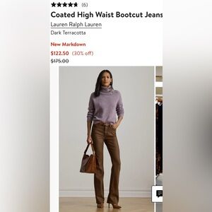 Lauren Ralph Lauren Terracotta Bootcut Jeans-BRAND NEW
